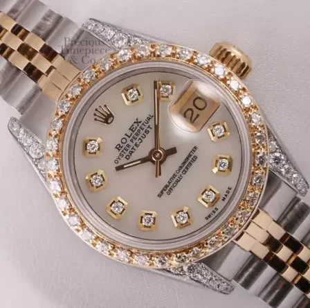 EBAY-Rolex Lady Datejust 26mm Two Tone 18k Diamond Bezel & Lug-White MOP Diamond Dial | eBay