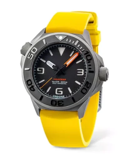 EBAY-UNDONE AQUADEEP SIGNAL Automatico Titanio Silicone Grigio Giallo Orologio Uomo | eBay
