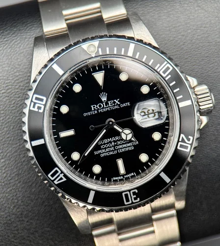 EBAY-Rolex Submariner Date 16610 Engraved Rehaut Black Dial Steel 40mm Watch – 2008 | eBay