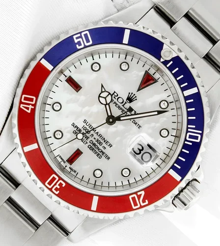 EBAY-ROLEX SUBMARINER DATE STAINLESS STEEL WATCH AND MOP DIAMOND DIAL PEPSI INSERT | eBay