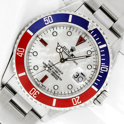 EBAY-ROLEX SUBMARINER DATE STAINLESS STEEL WATCH AND MOP DIAMOND DIAL PEPSI INSERT | eBay