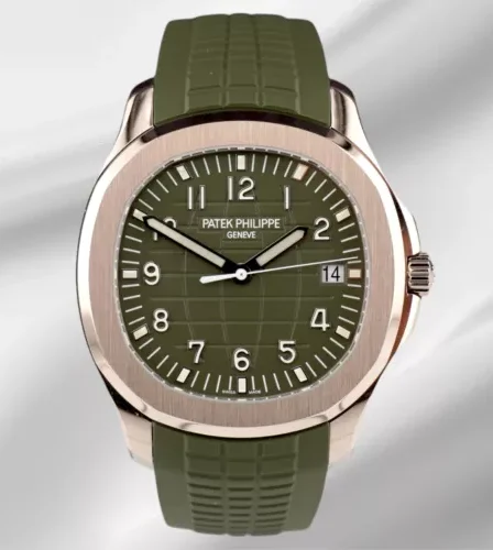 EBAY-Patek Philippe Aquanaut Jumbo 18K White Gold Khaki Green Men’s Watch 5168G-010 | eBay