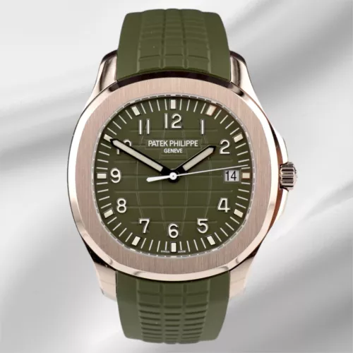 EBAY-Patek Philippe Aquanaut Jumbo 18K White Gold Khaki Green Men’s Watch 5168G-010 | eBay