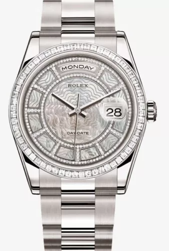 EBAY-Rolex Day-Date 36 President Sertie Carrousel Baguette Crown WG 118399BR | eBay