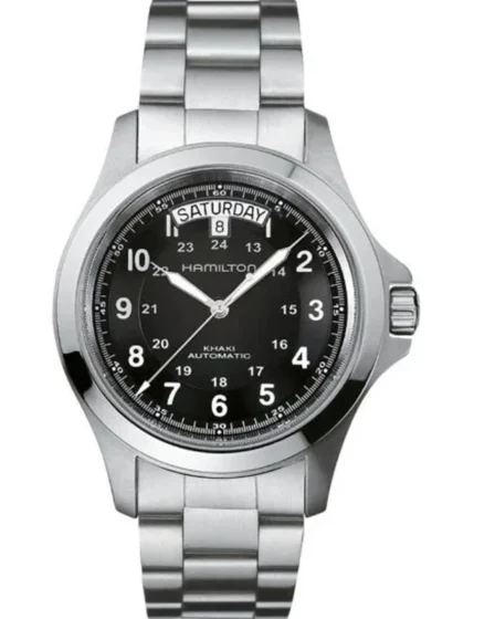 EBAY-Hamilton Khaki Field King 40mm Black Dial Steel Men’s Watch H64455133 | eBay