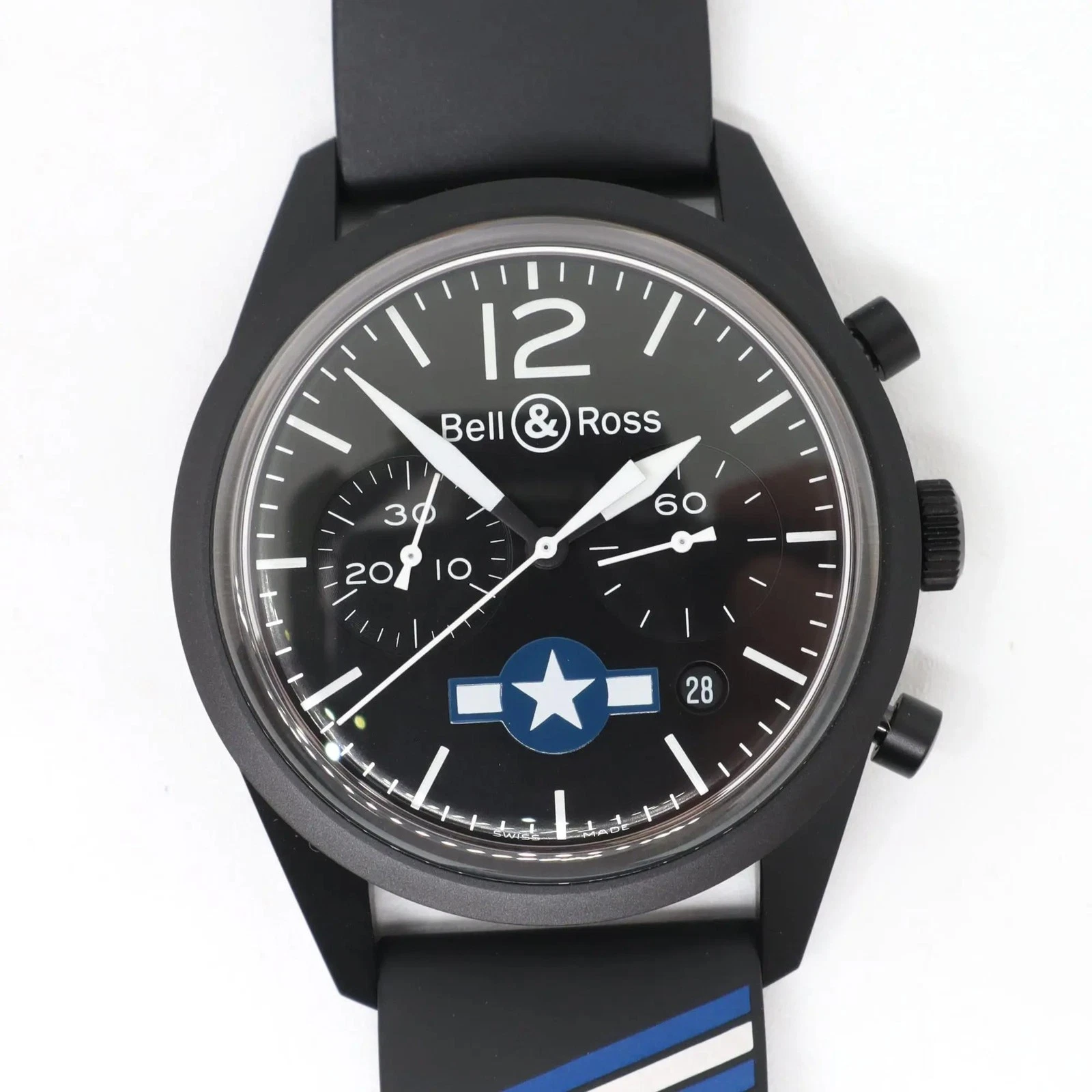 EBAY-2020 Unworn Bell & Ross BRV126-BL-CA-CO/US Insignia US Black PVD Steel Watch | eBay